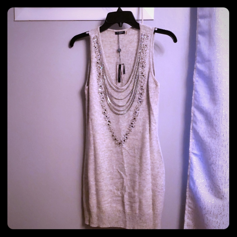 Magaschoni Cashmere Dress with crystal design